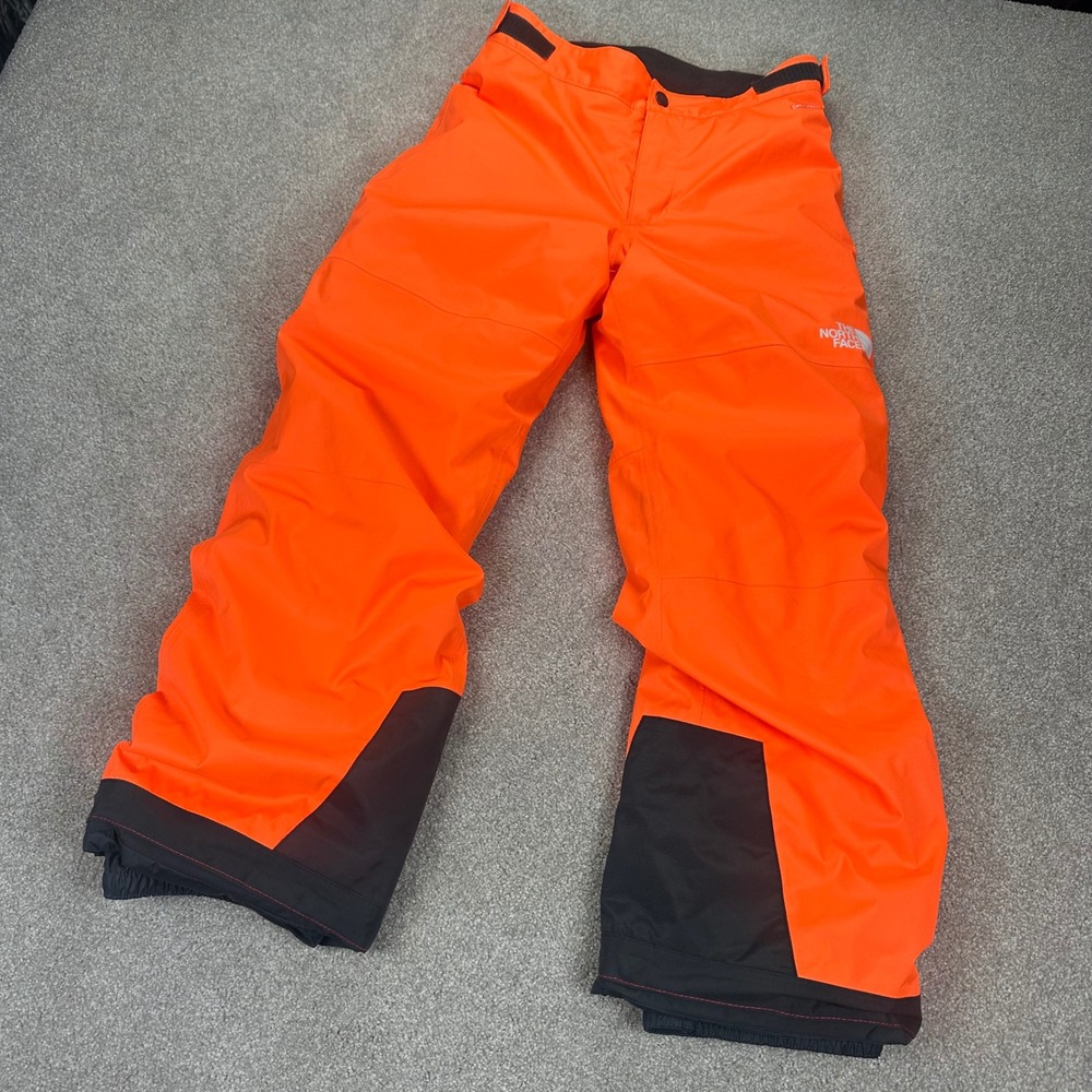 The North Face Boys 10/12 Snow Pants Orange DryVent EZ Grow Ski Snowboard Pants